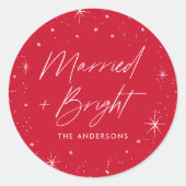 Verheirateter und heller Roter Urlaub Runder Aufkleber (Vorderseite)