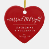 Verheirateter und heller Urlaub Weihnachten Hochze Keramik Ornament (Vorne)