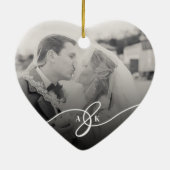 Verheirateter und heller Urlaub Weihnachten Hochze Keramik Ornament (Hinten)