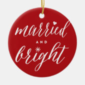 Verheirateter und heller Urlaub Weihnachten Hochze Keramikornament (Vorne)