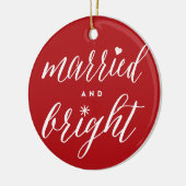 Verheirateter und heller Urlaub Weihnachten Hochze Keramikornament (Links)