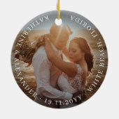 Verheirateter und heller Urlaub Weihnachten Hochze Keramikornament (Hinten)