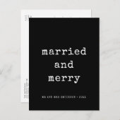 Verheirateter und minimalistischer Schriftart für Postkarte (Vorne/Hinten)