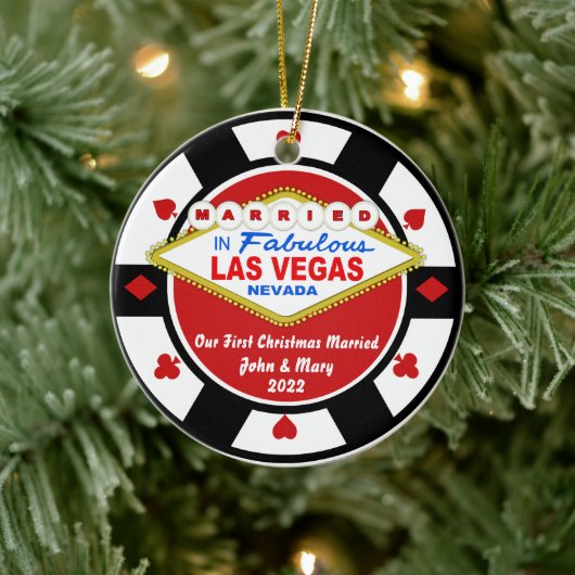 Verheirateter Vegas-Ornament Keramik Ornament (Baum)