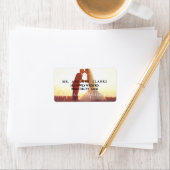 Verheirateter Weihnachts-Foto-Urlaub Adressaufkleber (Insitu)