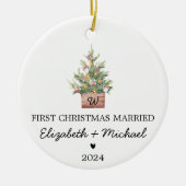 Verheirateter Weihnachtsbaum Keramik Ornament (Vorne)