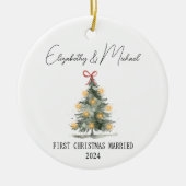 Verheirateter Weihnachtsbaum Keramik Ornament (Vorne)