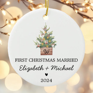 Verheirateter Weihnachtsbaum Keramik Ornament
