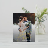 Verheirateter Weihnachtsfoil Neuverheiratete Weihn Folien Feiertagspostkarte (Stehend vorne)