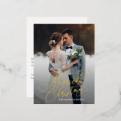 Verheirateter Weihnachtsfoil Neuverheiratete Weihn Folien Feiertagspostkarte (Vorderseite/Rückseite)