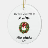 Verheirateter Weihnachtskranz Keramik Ornament (Links)