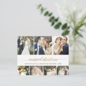 Verheirateter Weihnachtsskripttag 7FotoCollage Feiertagspostkarte (Stehend Vorderseite)
