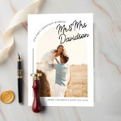 Verheiratetes Boho Arch Foto Feiertagskarte