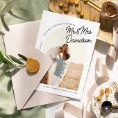 Verheiratetes Boho Arch Foto Feiertagskarte