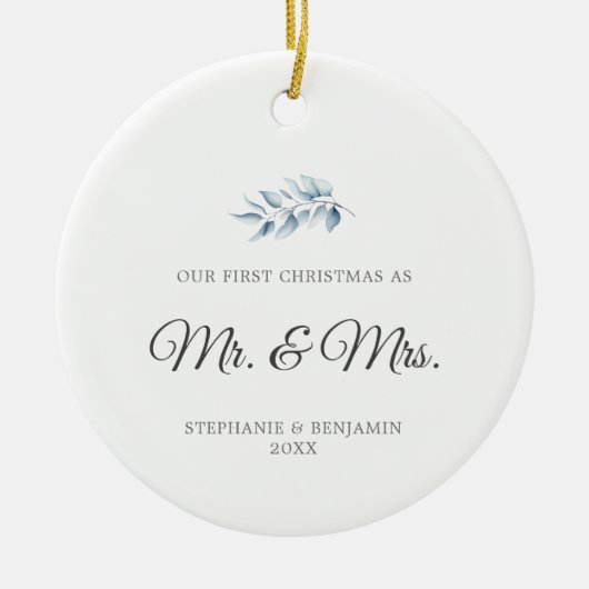 Verheiratetes Botanisches Ice Keramik Ornament (Vorne)