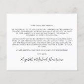 Verheiratetes Budget jetzt feiern Spätere Hochzeit (Rückseite)