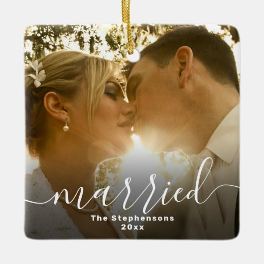 Verheiratetes, elegantes Skriptüberlagertes zweise Keramikornament (Vorderseite)