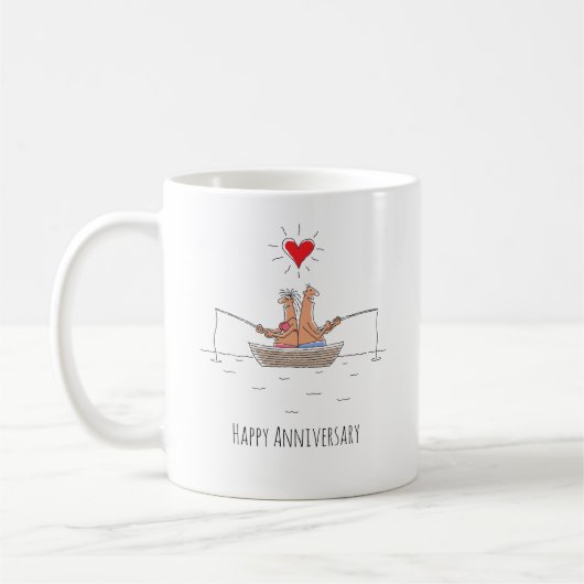 Verheiratetes Fischherz zum Hochzeitstag Kaffeetasse (Links)