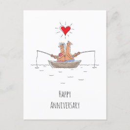 Verheiratetes Fischherz zum Hochzeitstag Postkarte
