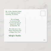 Verheiratetes Foto Feiertagspostkarte (Rückseite)