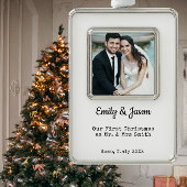 Verheiratetes Foto Rahmen-Ornament Silber