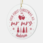 Verheiratetes Foto und Datum Keramik Ornament (Links)