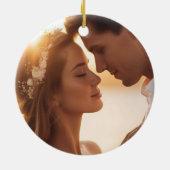 Verheiratetes Foto und Datum Keramik Ornament (Hinten)