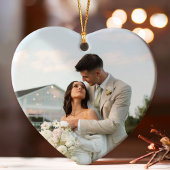 Verheiratetes Foto und Keramik Ornament