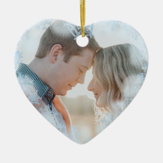 Verheiratetes Foto zu Weihnachten Keramik Ornament (Vorne)