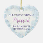 Verheiratetes Foto zu Weihnachten Keramik Ornament (Hinten)