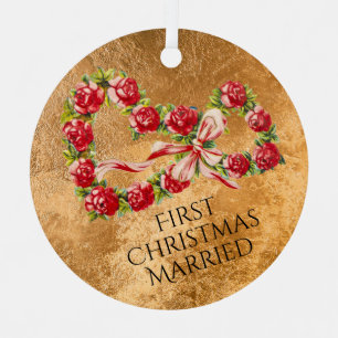Verheiratetes Gold Personalisiert Vintag Ornament Aus Metall