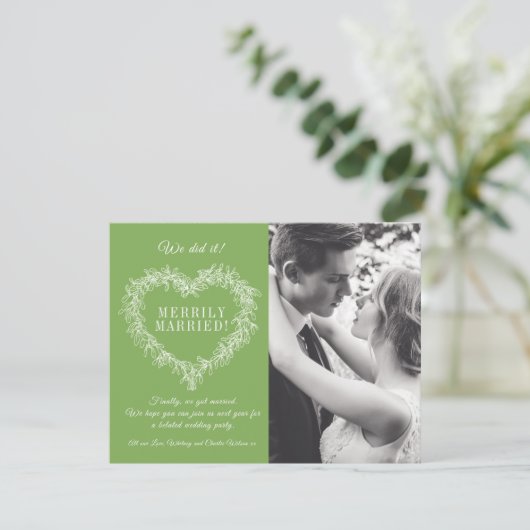 Verheiratetes grünes Mistelherz Weihnachten (Stehend Vorderseite)