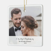 Verheiratetes Hochzeitstag Foto Keramikornament (Links)