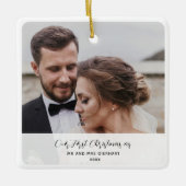 Verheiratetes Hochzeitstag Foto Keramikornament (Vorderseite)