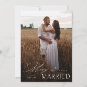 Verheiratetes Hochzeitsüberlagerungs-Foto Feiertagskarte (Vorderseite)