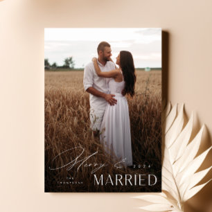 Verheiratetes Hochzeitsüberlagerungs-Foto Feiertagskarte