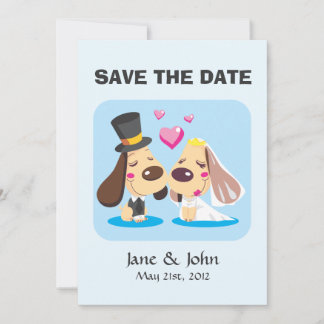 Verheiratetes Hundepaar Save The Date