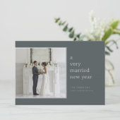 Verheiratetes Jahr | Eleganter Hochzeitstag Feiertagskarte (Stehend Vorderseite)