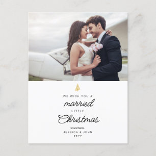 Verheiratetes kleines Weihnachtsfest Foto Hochzeit Feiertagspostkarte