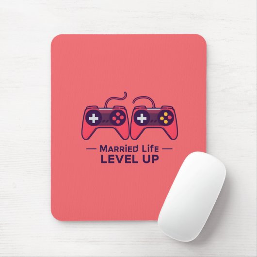 Verheiratetes Leben Level Up Gaming-Kunst Mousepad (Mit Mouse)