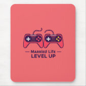 Verheiratetes Leben Level Up Gaming-Kunst Mousepad (Vorne)
