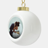 Verheiratetes Merry Newlywed Foto Signature Script Keramik Kugel-Ornament (Rechts)