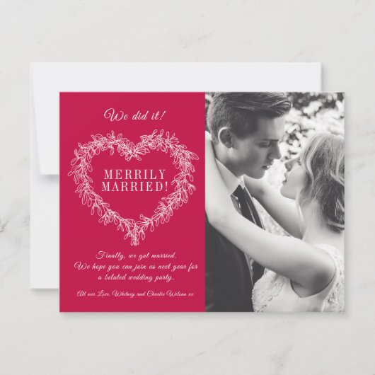 Verheiratetes Mistelherz Weihnachten (Vorderseite)