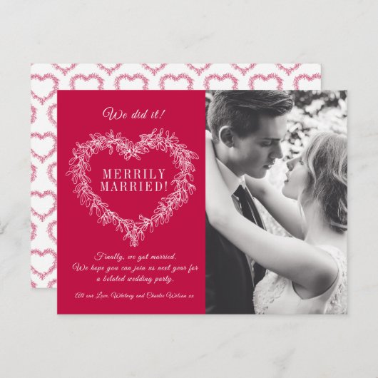 Verheiratetes Mistelherz Weihnachten (Vorne/Hinten)