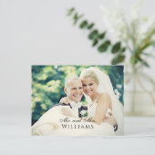 Verheiratetes Monogram Overlay Wedding Foto Vielen Postkarte (Stehend Vorderseite)