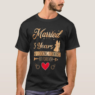 Verheiratetes Paar 3 Jahre Hochzeitstag T-Shirt