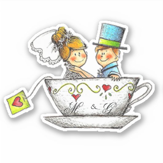 Verheiratetes Paar Aufkleber (Vorderseite)
