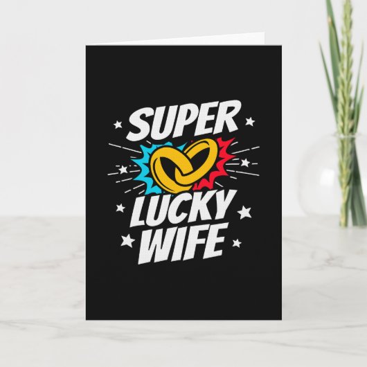 Verheiratetes Paar Lucky Ehefrau Niedlich Hochzeit Karte (Vorderseite)