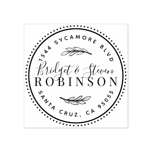 Verheiratetes Paar | Rustische Script-Rücksendeadr Gummistempel (Prägung)