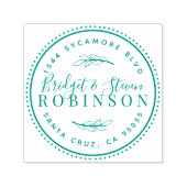 Verheiratetes Paar | Rustische Script-Rücksendeadr Permastempel (Design)